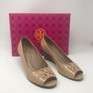 Tory Burch Lowell peep toe wedge 7.5